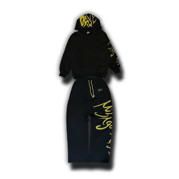 Black/Yellow tracksuit set